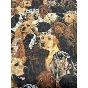 VINTAGE RARE Robert May Sporting Dog Portrait Fabric 2yd 20in 44W USA Print